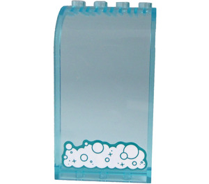 LEGO Transparent Light Blue Panel 3 x 4 x 6 with Curved Top with Bath Foam and Bubbles Sticker (2571)