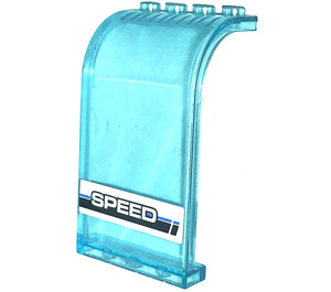 LEGO Bleu clair transparent Panneau 3 x 4 x 6 avec Haut incurvé avec Speed Autocollant (2571)