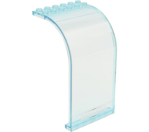 LEGO Transparent Light Blue Panel 6 x 6 x 9 Curved with 'Domestic' Sticker (2572)