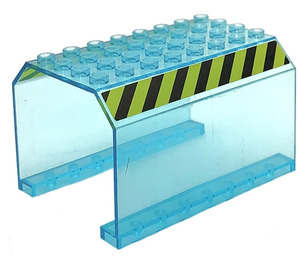 LEGO Bleu clair transparent Panneau 6 x 8 x 4 Fuselage avec Hazard Rayures Autocollant (42604)