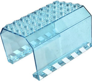 LEGO Transparentes Hellblau Panel 6 x 8 x 4 Fuselage mit Weiß Diagonal Streifen Aufkleber (42604)