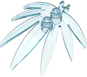 LEGO Transparentes Hellblau Pflanze Blätter 6 x 5 Swordleaf mit Clip (Offener 'O'-Clip) (10884 / 42949)