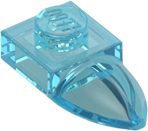 LEGO Transparentní světle modrá Deska 1 x 1 s Zub (35162 / 49668)