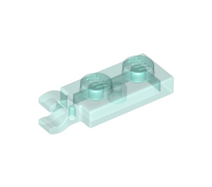 LEGO Transparentes Hellblau Platte 1 x 2 mit Horizontaler Clip auf Ende (42923 / 63868)