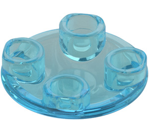 LEGO Transparent Light Blue Plate 2 x 2 Round with Rounded Bottom (2654 / 28558)