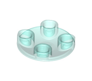 LEGO Transparentes Hellblau Platte 2 x 2 Runden mit Gerundet Unterseite (2654 / 28558)