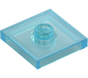 LEGO Transparentes Hellblau Platte 2 x 2 mit Nut und 1 Mitte Noppe (23893 / 87580)