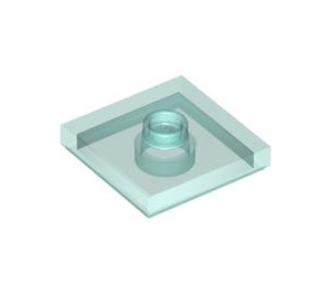 LEGO Transparentes Hellblau Platte 2 x 2 mit Nut und 1 Center Stud (23893 / 87580)