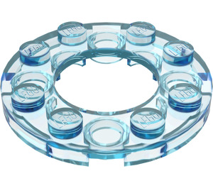 LEGO Transparent Light Blue Plate 4 x 4 Round with Cutout (11833 / 28620)