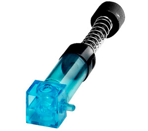 LEGO Transparant Lichtblauw Pneumatic Pump met Zwart Finger Knob (2797 / 74720)
