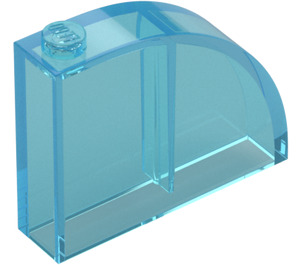 LEGO Transparent Light Blue Slope 1 x 4 x 3 Curved (65734)