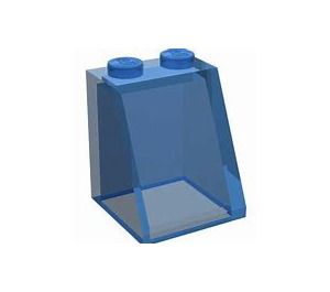 LEGO Transparant Lichtblauw Helling 2 x 2 x 2 (65°) met buis aan de onderzijde (3678)