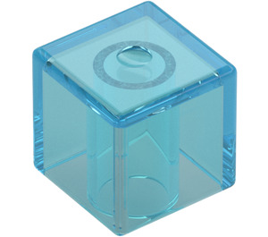 LEGO Transparent Light Blue Square Minifigure Head (19729 / 25194)