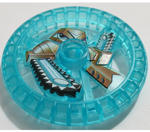 LEGO Transparent Light Blue Technic Disk 5 x 5 with Chainsaw (32362)