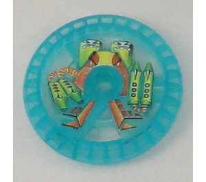 LEGO Transparent Light Blue Technic Disk 5 x 5 with Crab with Toxic (32357)