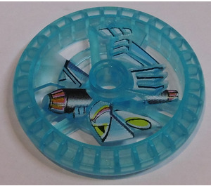 LEGO Transparentes Hellblau Technic Disk 5 x 5 mit Skelett (32353)