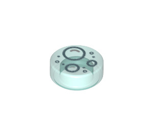 LEGO Transparent Light Blue Tile 1 x 1 Round with Bubbles (35380 / 73054)