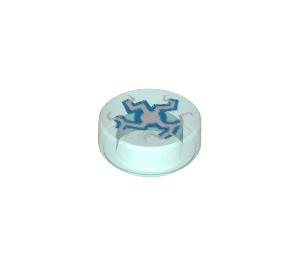 LEGO Transparent Light Blue Tile 1 x 1 Round with Electricity (32605 / 98138)