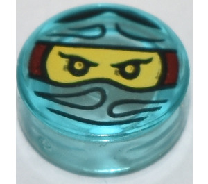 LEGO Bleu Clair Transparent Tuile 1 x 1 Rond avec Ninjago Trapped Nya (35380)