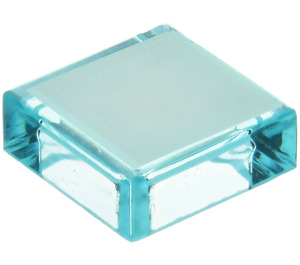 LEGO Transparent Light Blue Tile 1 x 1 with Gray Square with Groove (25360 / 31550)