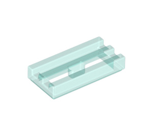 LEGO Transparent Light Blue Tile 1 x 2 Grille (with Bottom Groove) (2412 / 30244)