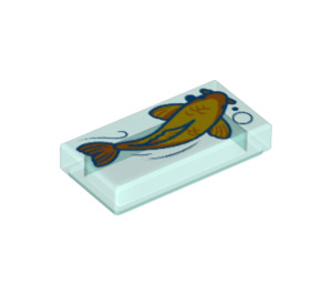 LEGO Transparentes Hellblau Fliese 1 x 2 mit Carp mit Nut (3069 / 75422)