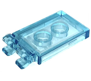 LEGO Transparentes Hellblau Fliese 2 x 3 mit Horizontal Clips (Dick geöffnete O-Clips) (30350 / 65886)