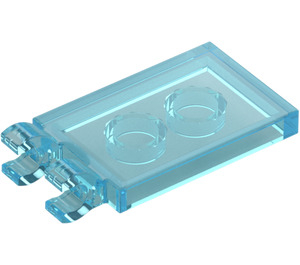 LEGO Transparente celeste Plana 2 x 3 con Horizontal Clips (Clips 'U') (30350)