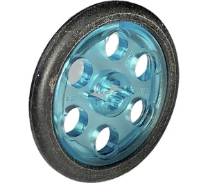 LEGO Transparent Light Blue Wedge Belt Wheel with Tire for Wedge-Belt Wheel/Pulley