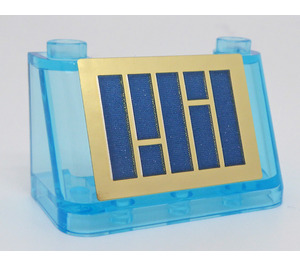 LEGO Transparentes Hellblau Windschutzscheibe 2 x 4 x 2 mit Solar Panel Aufkleber (3823)