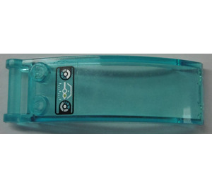LEGO Transparent Light Blue Windscreen 2 x 5 x 2 with Handle with Two Silver and Medium Azure Gauges Sticker (35375)