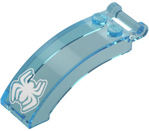 LEGO Transparent Light Blue Windscreen 2 x 5 x 2 with Handle with White spider (35375 / 106845)