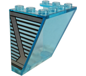 LEGO Transparentes Hellblau Windschutzscheibe 3 x 4 x 4 Invertiert mit Lines 76038 Aufkleber mit abgerundeten Oberkanten (72475)