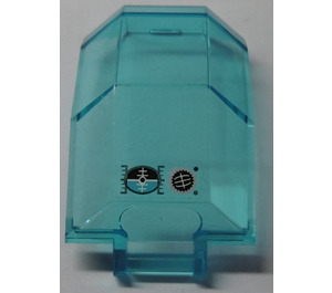 LEGO Transparent Light Blue Windscreen 4 x 4 x 4.3 with Handle with Flight Controls Sticker (11289)