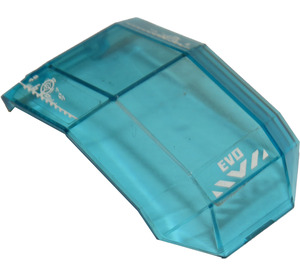 LEGO Transparent Light Blue Windscreen 4 x 4 x 4.3 with Handle with Stickers from set 44015 (11289)