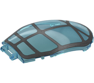 LEGO Transparent Light Blue Windscreen 6 x 11 Curved with Milano Cockpit