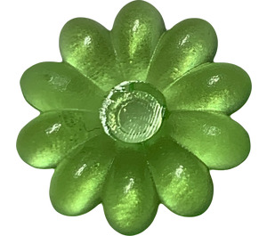 LEGO Transparent Light Bright Green Clikit Daisy 2 x 2 with 10 Petals (45455 / 46281)