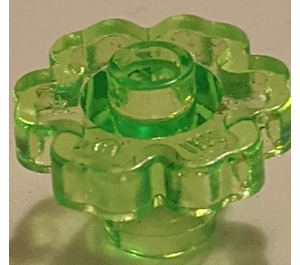 LEGO Transparent Ljusgrön Blomma 2 x 2 med öppen knopp (4728 / 30657)