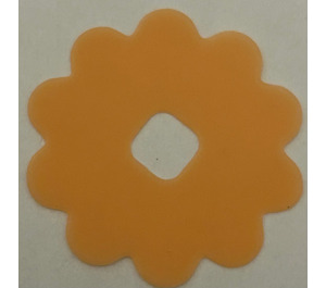 LEGO Transparent Light Orange Clikits Rubber Flower 4 x 4 with 10 Petals