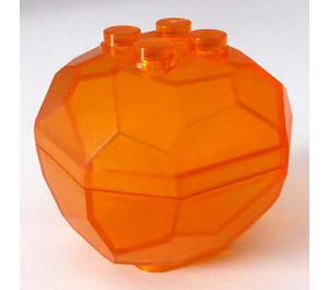 LEGO Transparent Light Orange Rock Top and Bottom 4 x 4 x 3