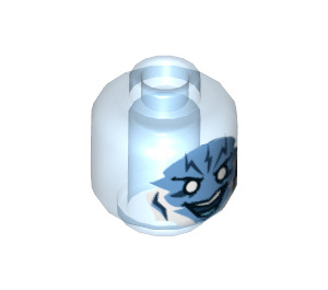 LEGO Bleu Moyen Transparent Electro avec Bleu Moyen Tenue Minifigurine Tête (Montant solide encastré) (3626 / 17460)