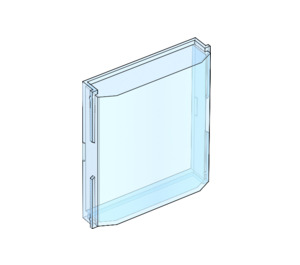 LEGO Bleu Moyen Transparent Panneau 2 x 8 x 8 avec Verticale Crêtes (30650)