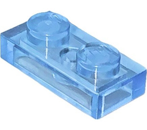 LEGO Transparentes Mittelblau Platte 1 x 2 (3023 / 28653)