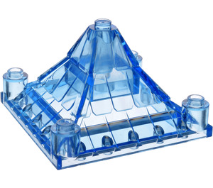 LEGO Transparentes Mittelblau Dach 6 x 6 x 3 mit Ecke Posts (30614 / 41630)