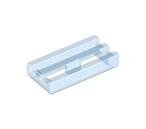 LEGO Transparentes Mittelblau Fliese 1 x 2 Gitter (mit Unterrohr) (2412 / 30244)