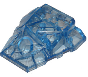 LEGO Transparentes Mittelblau Keil 4 x 4 mit Jagged Angles (28625 / 64867)