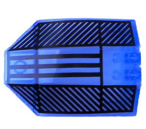 LEGO Transparent Medium Blue Windscreen 6 x 8 x 2 Curved with Black Lines (41751)