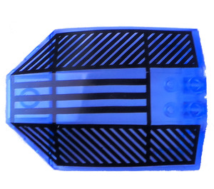 LEGO Bleu Moyen Transparent Pare-brise 6 x 8 x 2 Incurvé avec Noir Lines (41751 / 43355)