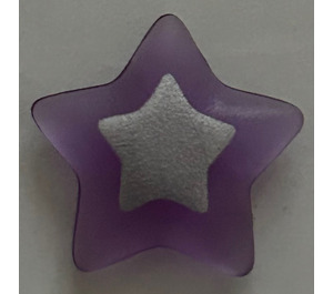 LEGO Transparent Medium Purple Clikits Star 2 x 2 with Pin with Silver Star (45462 / 48299)