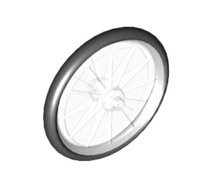 LEGO Transparent Minifigure Cycle Pneu 14 X 2 avec Minifigure Vélo Roue avec pneu amovible (86477)